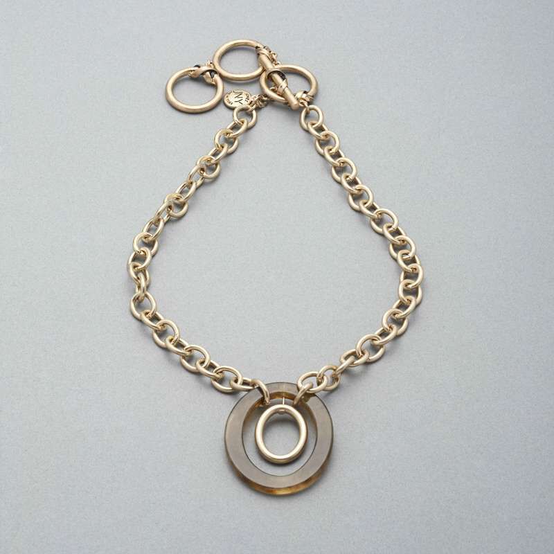 Double Hoop Long Necklace, , large