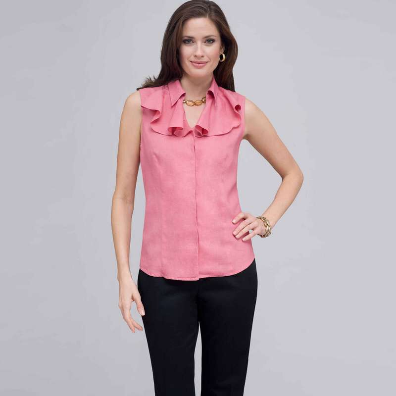 Ruffle Sleeveless Blouse., , large