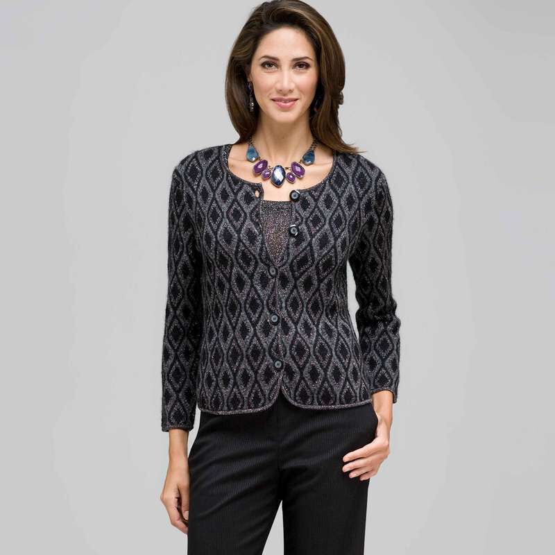 Lurex patterned Cardigan, , large